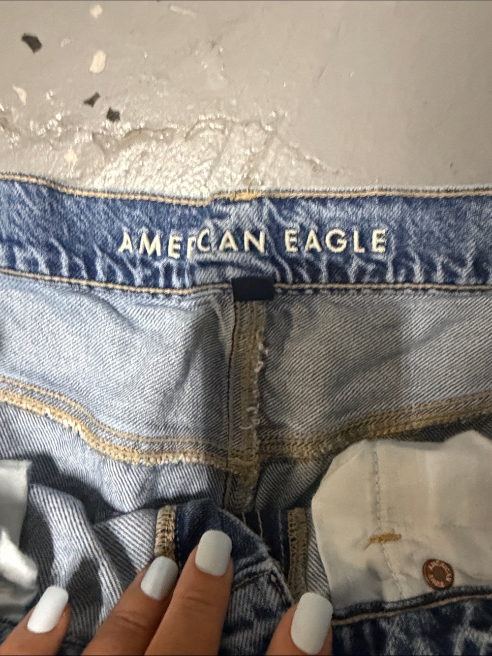 American Eagle Outfitters Light Blue Wide Leg Jeans - Picture 2 of 5